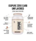 Isopure Zero Carb Protein 1 kg / 2.2 lbs (Unflavoured) - Image 2